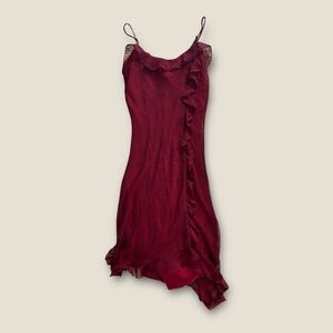 Vintage Burgundy Wine Red Cocktail Dress